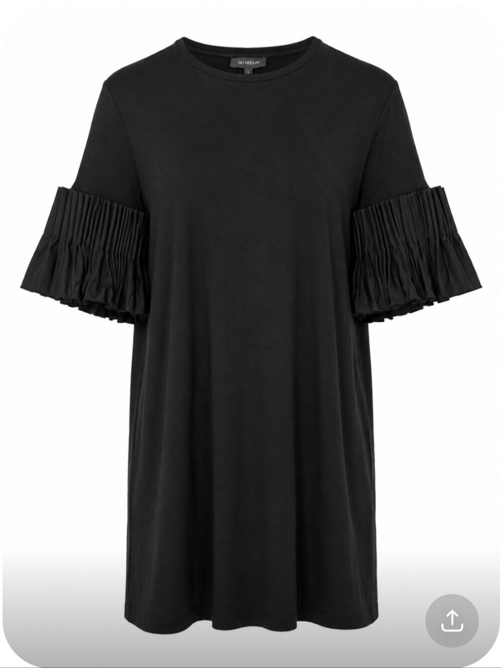 Sid Neigum Black Pleated Sleeve Tunic Dress Avant Garde Size L